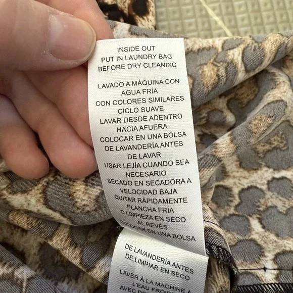 Michael Kors Leopard Cat Print Button Down Blouse L Career Evening retro punk - Picture 6 of 9